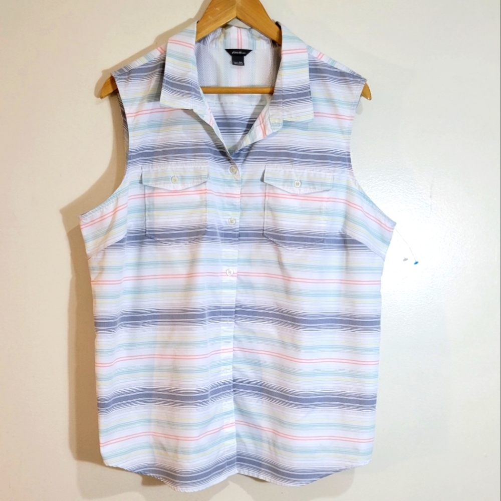 Eddie Bauer Button Down Sleeveless Top